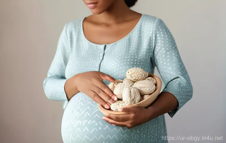 임신 중 필요한 영양제와 복용 시기 - **Prompt:** A visibly pregnant woman in her third trimester, radiating health and strength, sitting ...